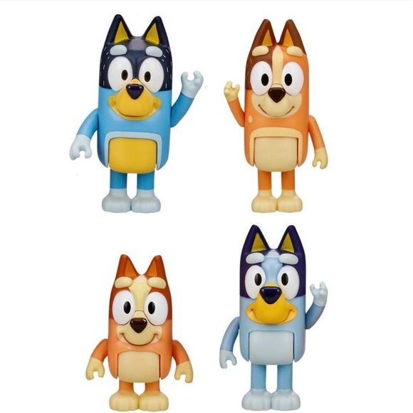 BLUEY & Family 4 Pack Figure Set w/ Bluey, Bingo, Bandit, Chilli Heeler NEW - Picture 2 of 6